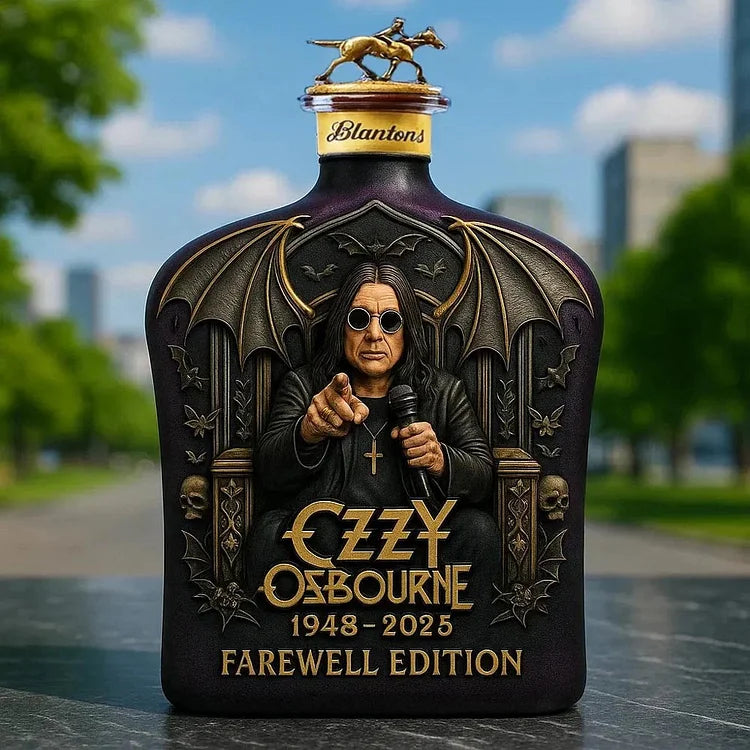 Ozzy Osbourne Limited Edition 5-Inch Embossed Glass Whiskey Bottle