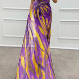 Vibrant Draped Obleka