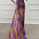 Vibrant Draped Obleka