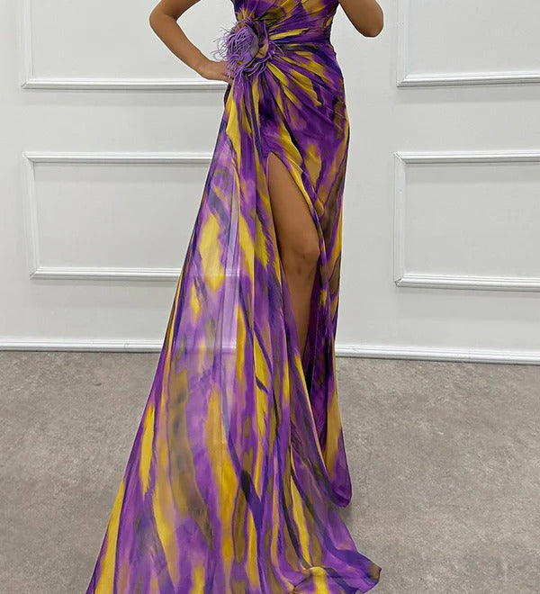 Vibrant Draped Obleka