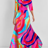 Lea | Elegantna maxi obleka z srednjimi rokavi ob morju