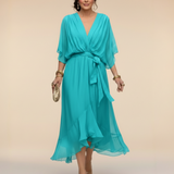 Julieta | Chiffon obleka z V-izrezom