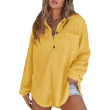 Eva – Lahka casual bluza z gumbi in V-izrezom