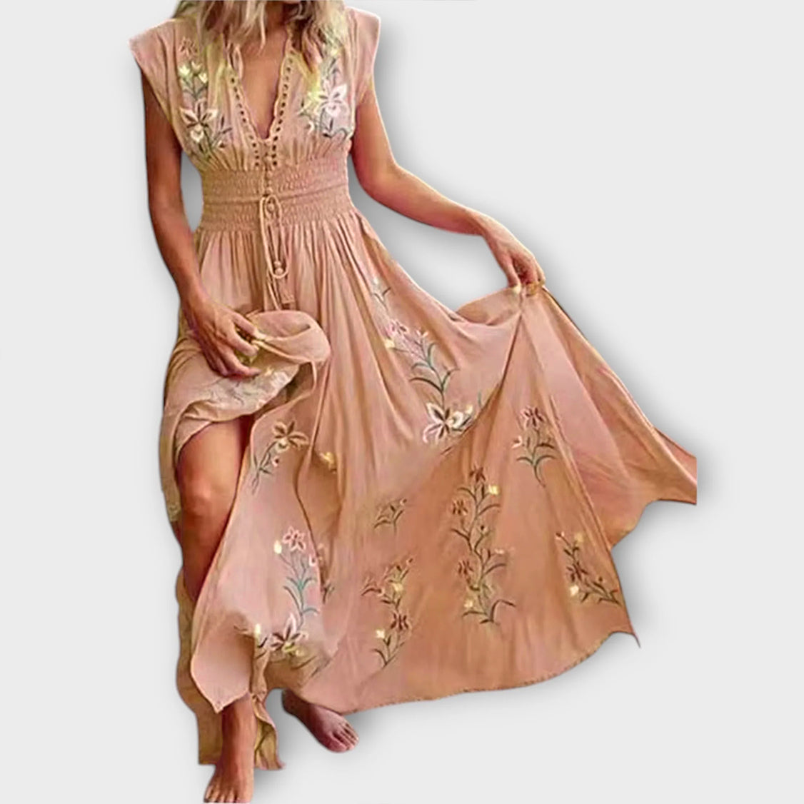Felizia – Boho obleka s očarljivo vezenino