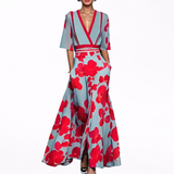 Valentina | Elegantna Maxi Obleka z Globokim Izrezom