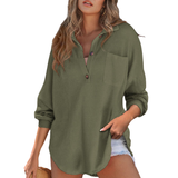Eva – Lahka casual bluza z gumbi in V-izrezom