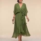 Julieta | Chiffon obleka z V-izrezom