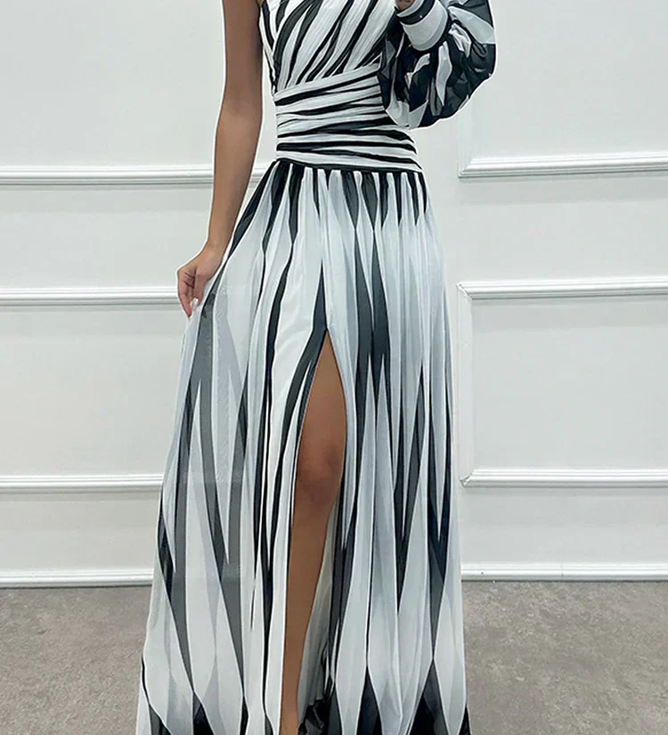 Shiloh - Eleganten Maxi Oblek z Enim Ramo