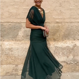 Louise | Elegantna Maxi Obleka za Praznovanje z V-izrezom