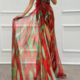 Vibrant Draped Obleka