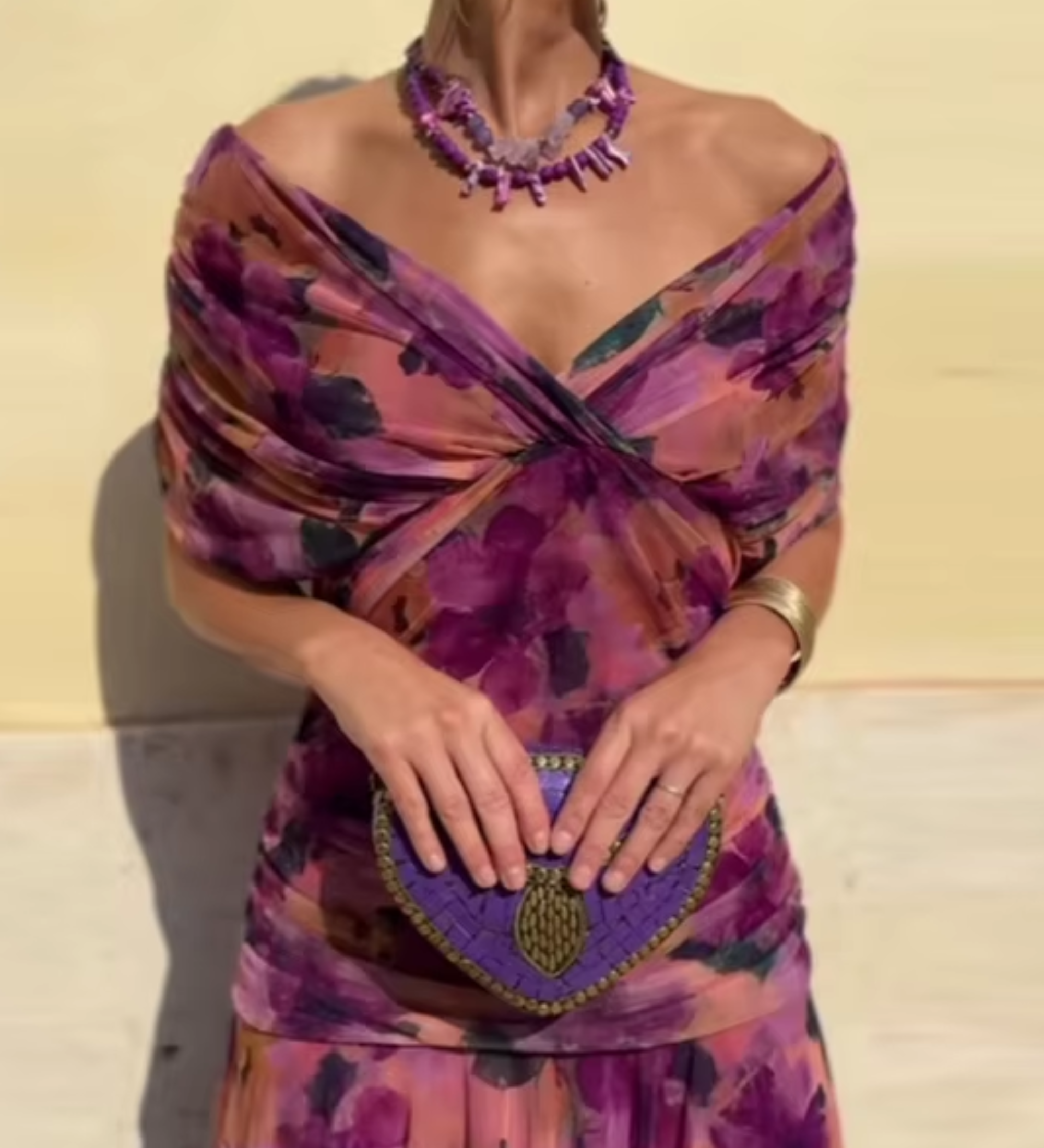 Louise | Elegantna Maxi Obleka za Praznovanje z V-izrezom