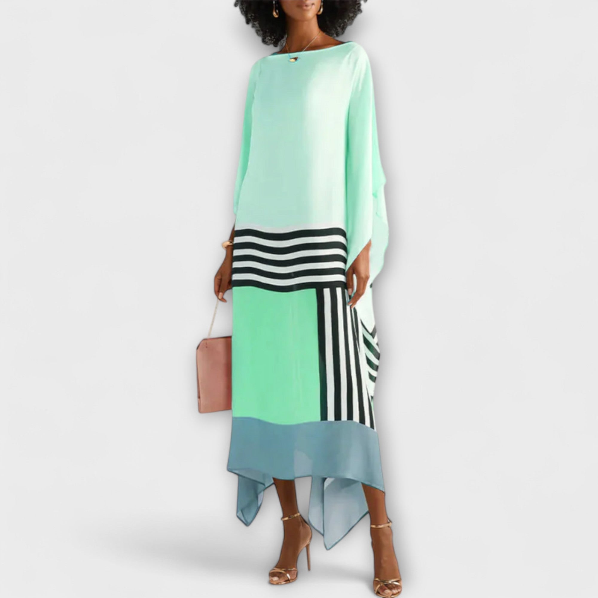 Elenora - Geometrijski kaftan z ohlapnim krojem
