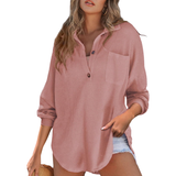 Eva – Lahka casual bluza z gumbi in V-izrezom