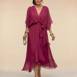 Julieta | Chiffon obleka z V-izrezom