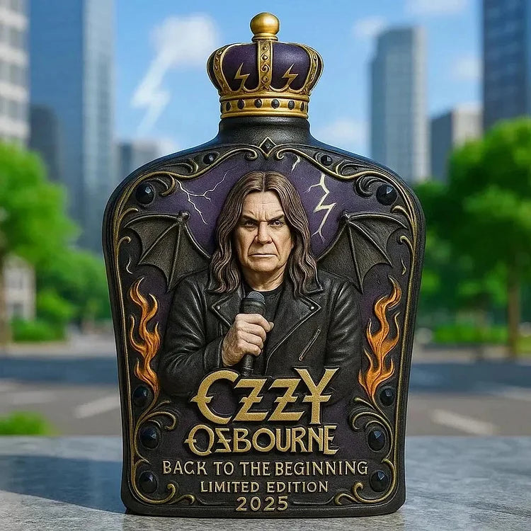 Ozzy Osbourne Limited Edition 5-Inch Embossed Glass Whiskey Bottle