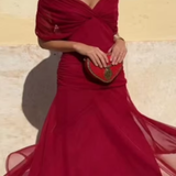 Louise | Elegantna Maxi Obleka za Praznovanje z V-izrezom