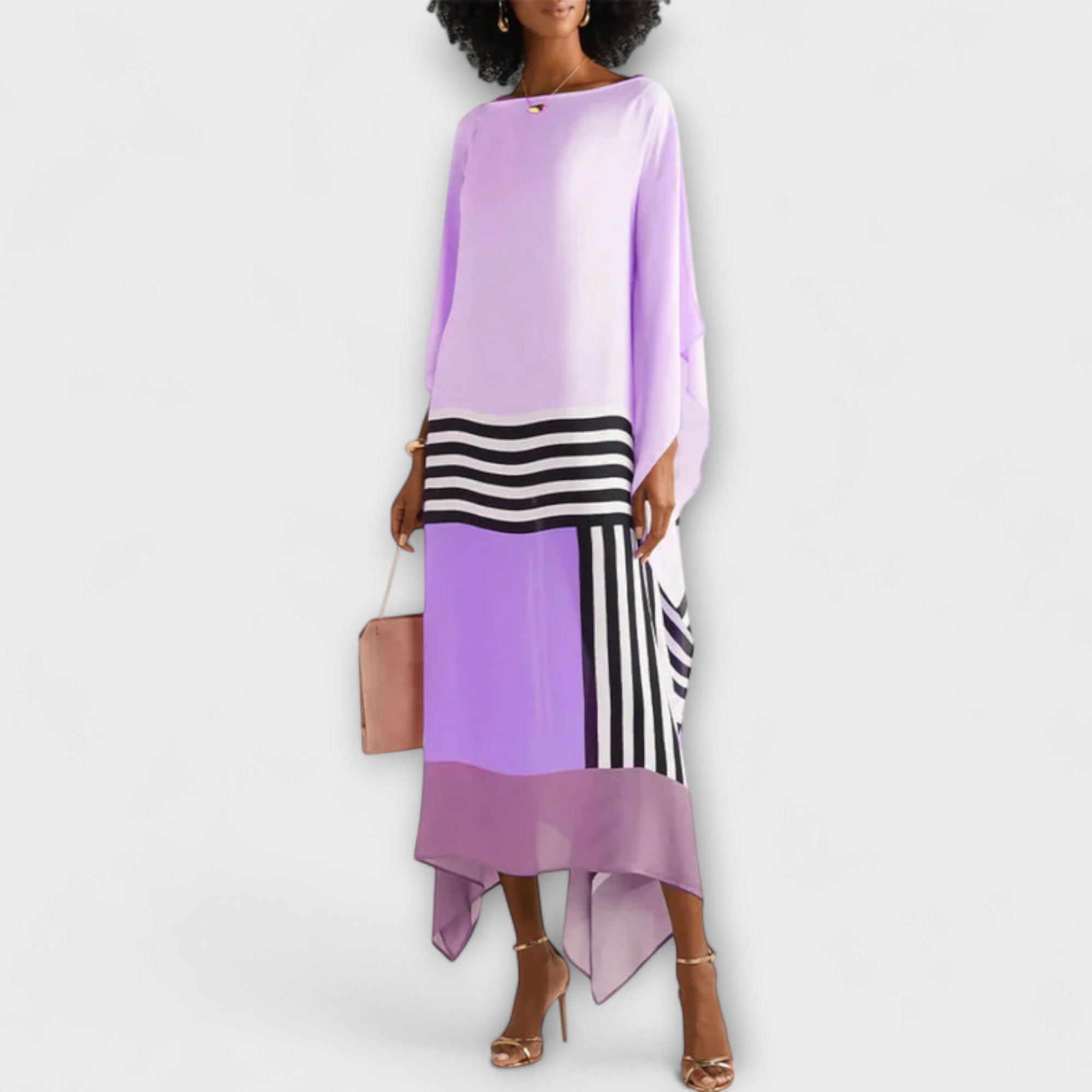 Elenora - Geometrijski kaftan z ohlapnim krojem