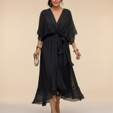 Julieta | Chiffon obleka z V-izrezom