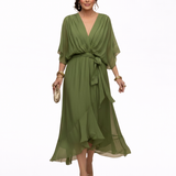 Julieta | Chiffon obleka z V-izrezom