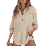Eva – Lahka casual bluza z gumbi in V-izrezom