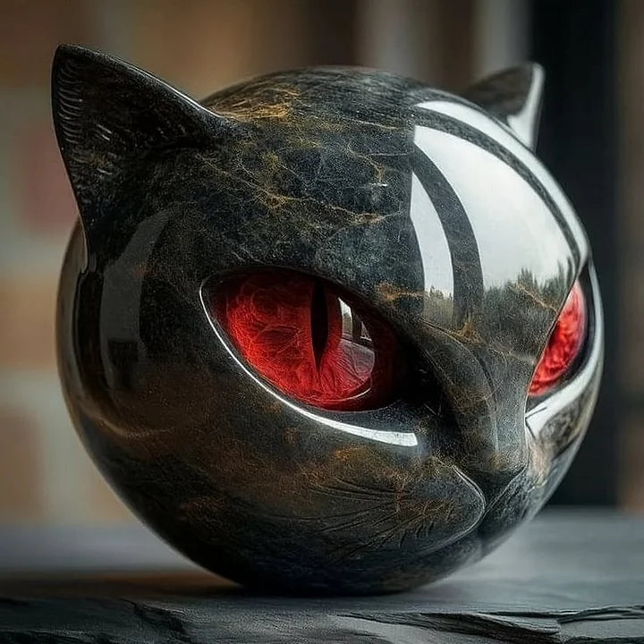 Črna mačka - Mistična skulptura mačke