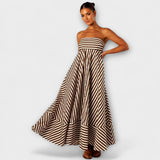 Maxi obleka Nocturnal Charm z volani
