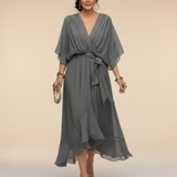 Julieta | Chiffon obleka z V-izrezom