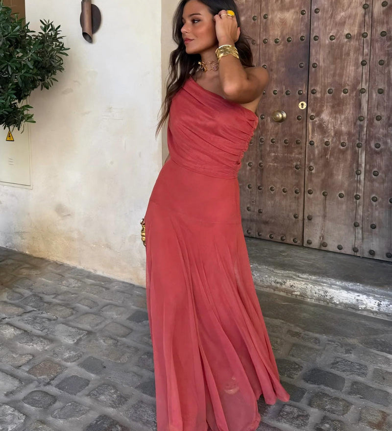 Camila | Elegantna Maxi Obleka iz Mrežaste Tkanine