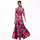 Emilia | Maxi Elegantna Cvetlična Obleka