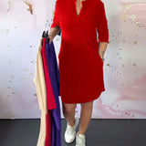 HANNE | ELEGANTNA OBLEKA Z V-IZREZOM