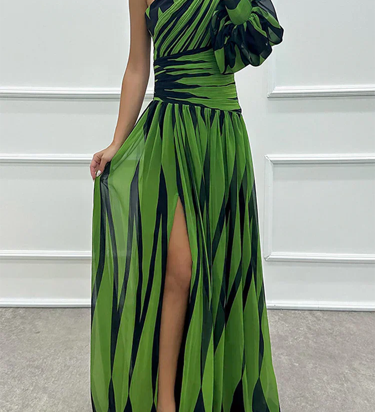 Shiloh - Eleganten Maxi Oblek z Enim Ramo