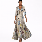 Emilia | Maxi Elegantna Cvetlična Obleka