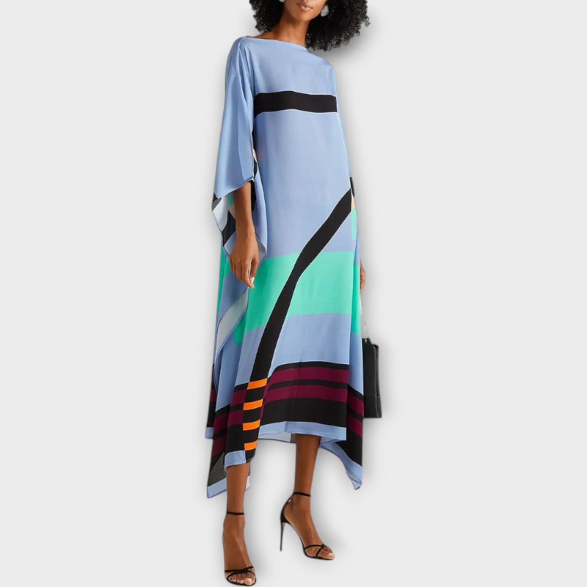 Elenora - Geometrijski kaftan z ohlapnim krojem