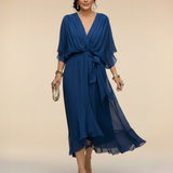 Julieta | Chiffon obleka z V-izrezom
