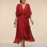 Julieta | Chiffon obleka z V-izrezom