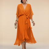 Julieta | Chiffon obleka z V-izrezom