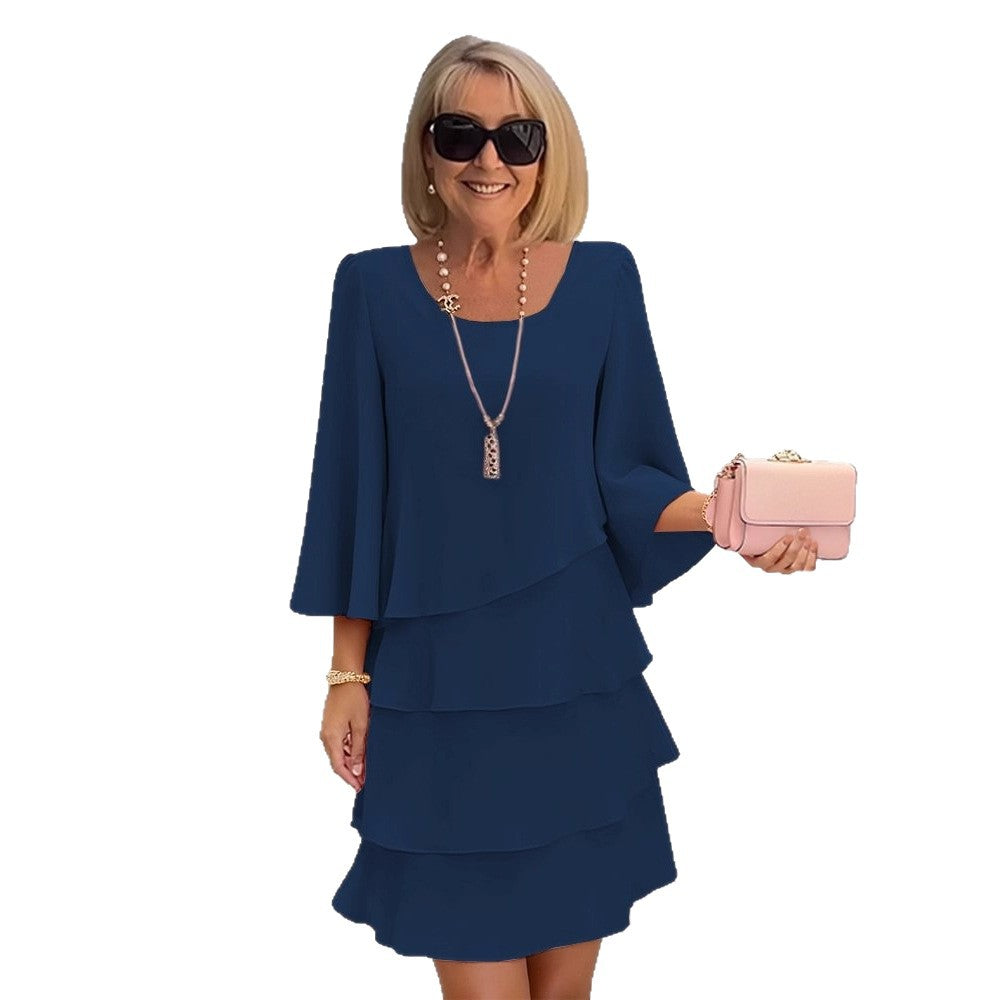 Margaux | Elegantna midi obleka z volani