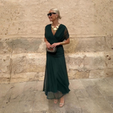 Louise | Elegantna Maxi Obleka za Praznovanje z V-izrezom