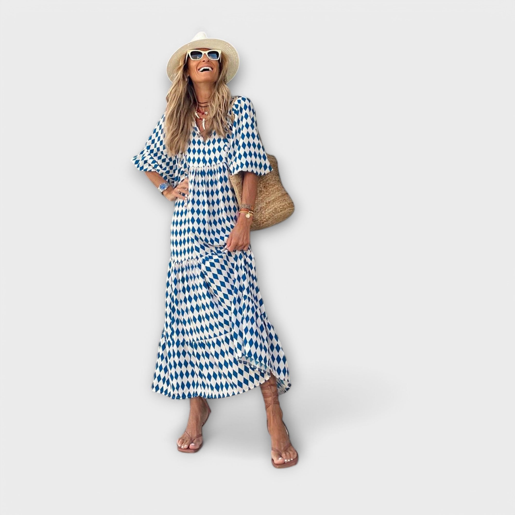Elegantne geometrijske maxi obleke