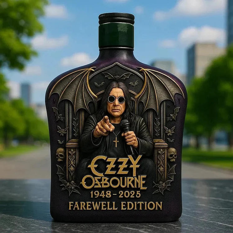 Ozzy Osbourne Limited Edition 5-Inch Embossed Glass Whiskey Bottle