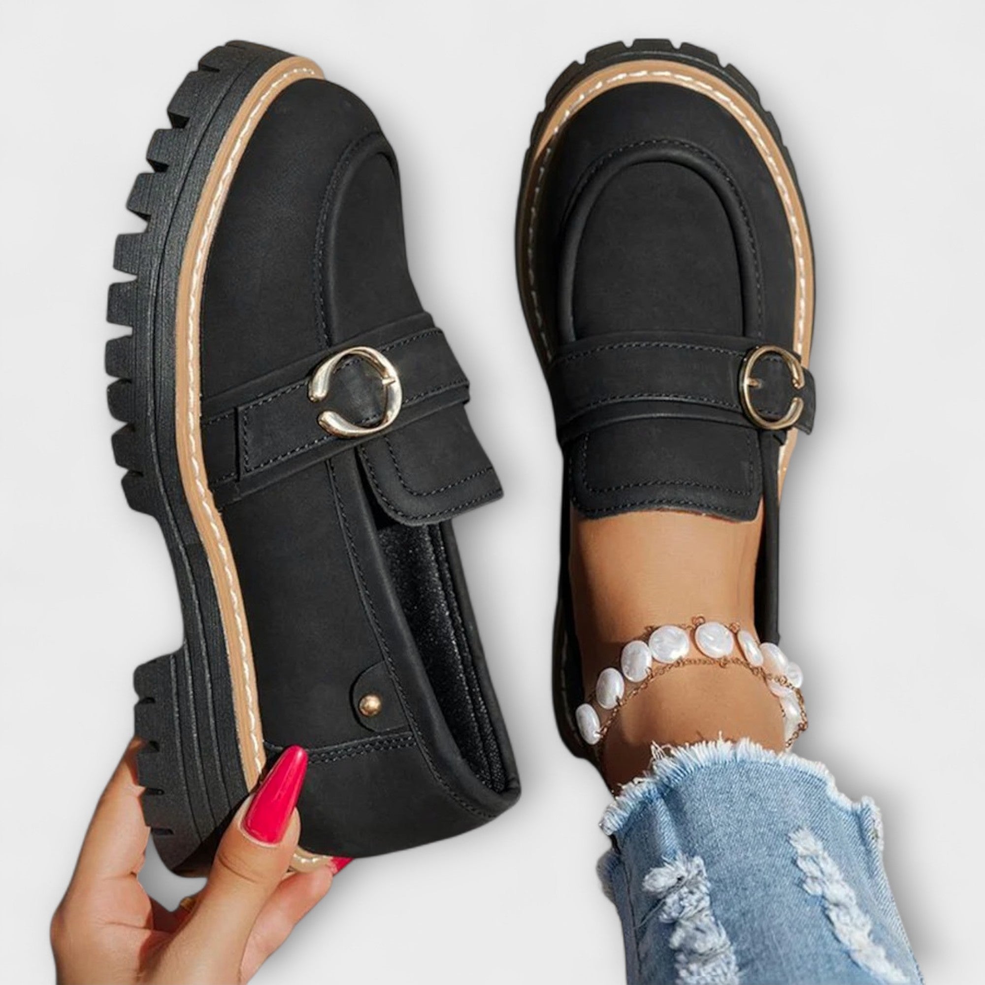Lora™ | Casual mokasini s krožno konico