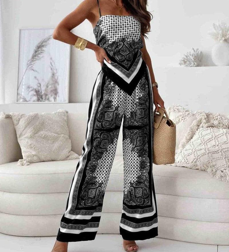 Helen | Poletno pripravljena stilna brezrokavnik in hlače, dvodelni komplet