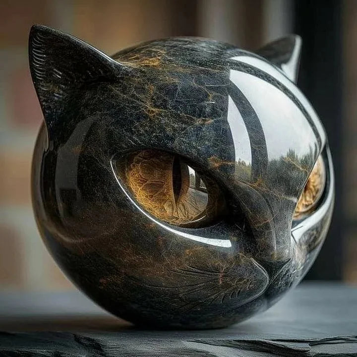 Črna mačka - Mistična skulptura mačke