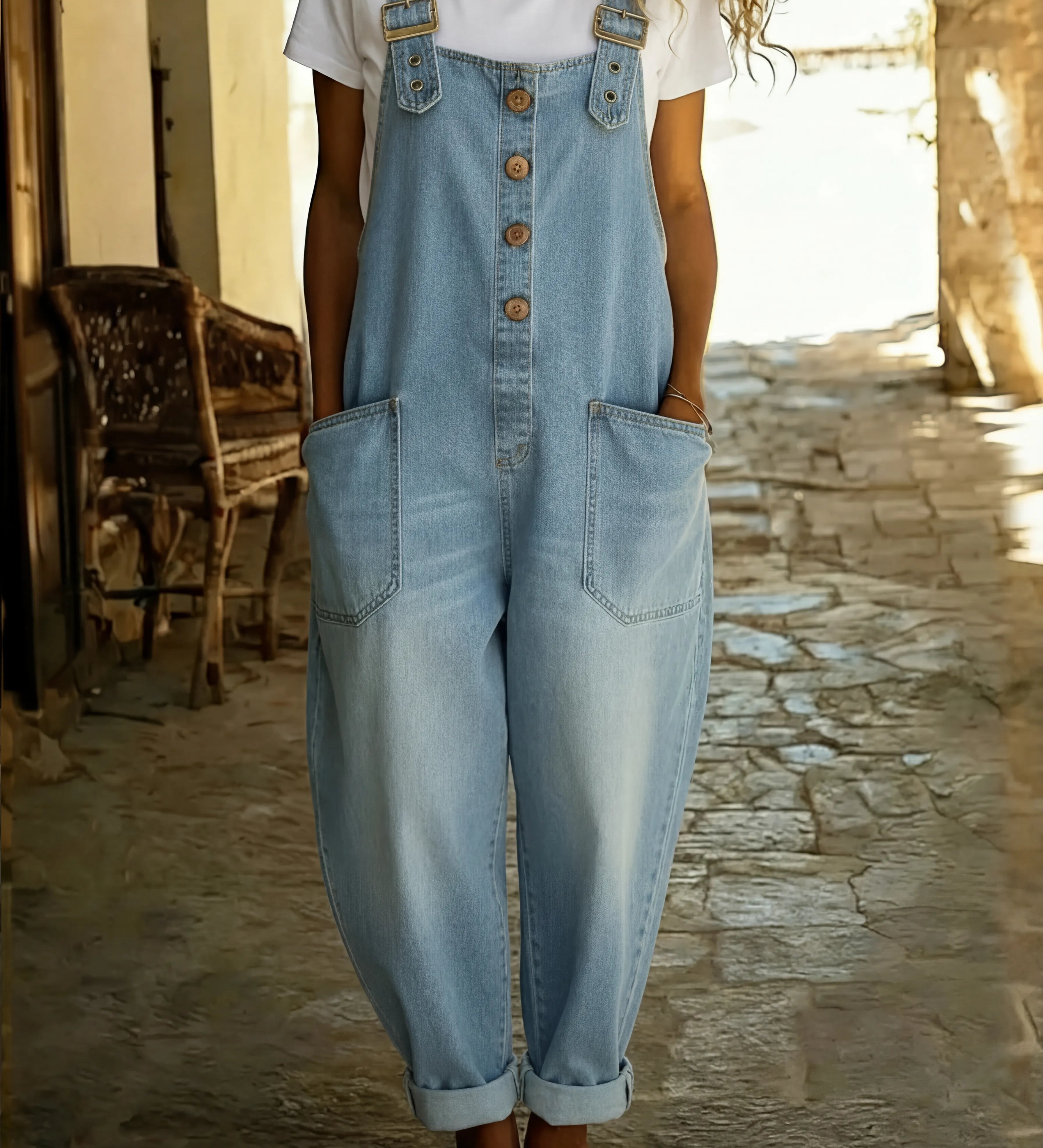 Bojana | Sproščen Jeans Kombinezon